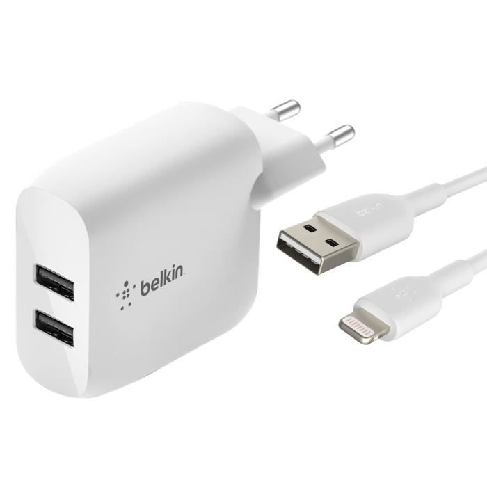 Chargeur double USB Belkin avec câble Lightning - vue 3