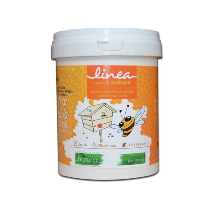Peinture ruche apiculture naturelle Natura - 1L / 12m [Classe énergétique A+] Teinte Miel