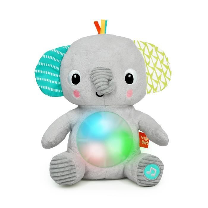 BRIGHT STARTS Jouet bébé peluche doudou veilleuse éléphant Hug-a-Bye Baby sons et lumières cadeau bébé BRIGHT STARTS Jouet bébé peluche doudou veilleuse éléphant Hug-a-Bye Baby sons et lumières cadeau bébé