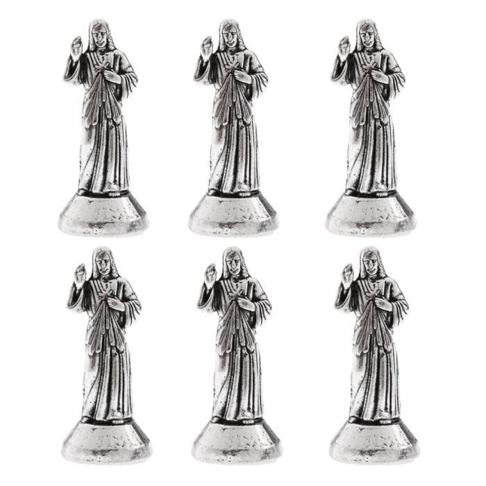 6x Mini Jésus Statue Religieuse Figurine Vintage Ornement Collection