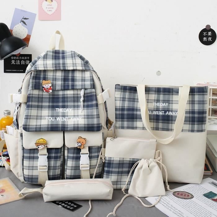 Sac à Dos Fille école – Gris Polyester – Sans étiquettes, Mais Neuf