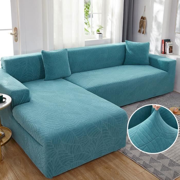 Housse De Canapé Angle Extensible Housse Canapé Angle AIMENJOY - Forme L 5 Places - Tissu Jacquard Extensible - Lavable Housse 5 Places Canapé Angle