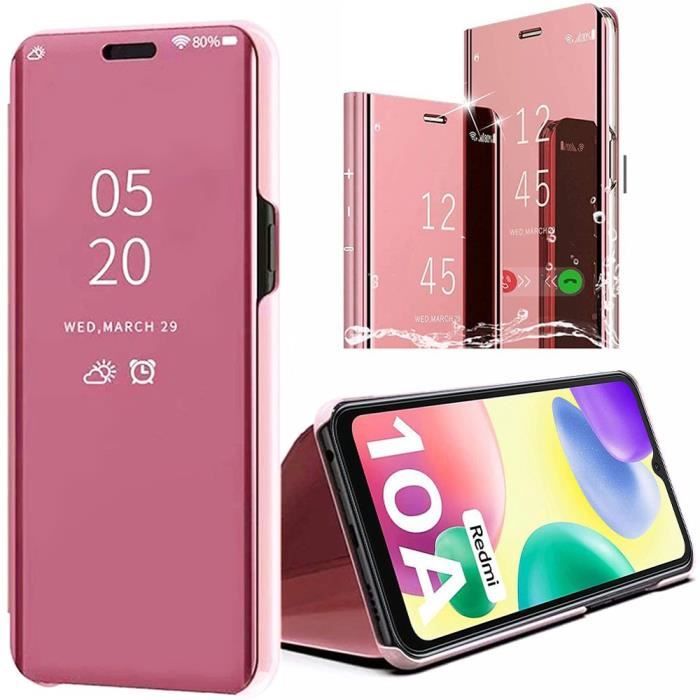 Coque pour Redmi 10A Design Tendance Effet Miroir Anti Choc Rose