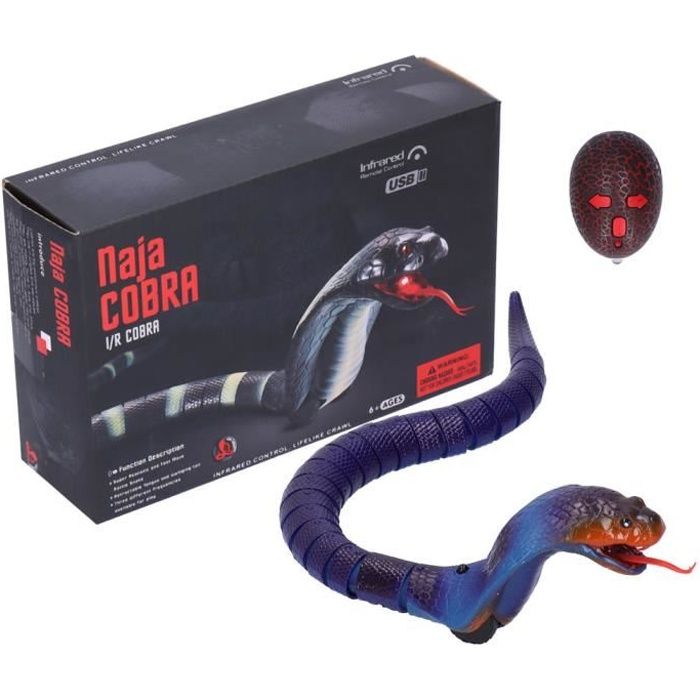 EJ.life Jouet de serpent télécommandé Télécommande infrarouge Snake Toy Simulation Snake Animal Model Electric Trick Toy (Blue)