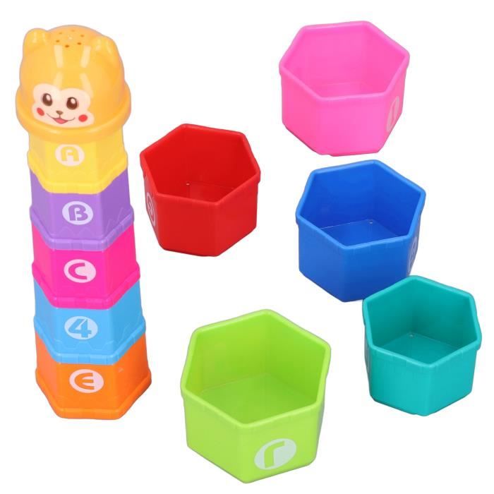 Jeux Bebe Fille 12 Mois Lot De 9 Tasses à Empiler HAGOT - Jouets éducatifs Bébé 6 Mois - Multicolore Jeux Montessori 2 Ans