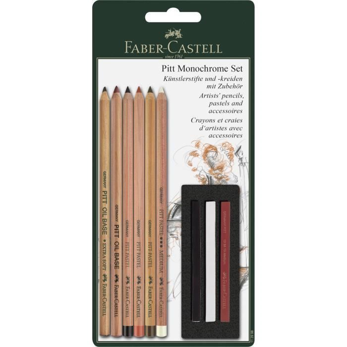 FABER-CASTELL Set crayon Pitt monochrome blister - Cdiscount Beaux-Arts et  Loisirs créatifs