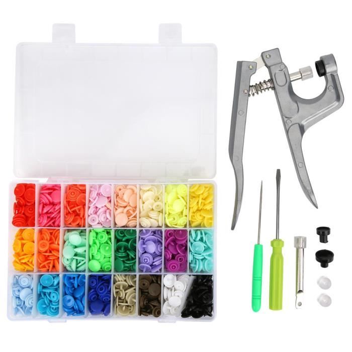 Kit De 400 Boutons Pression Plastiques Cztech - Taille T5 (12mm) - 20 Coloris Différents - Pour Vêtements