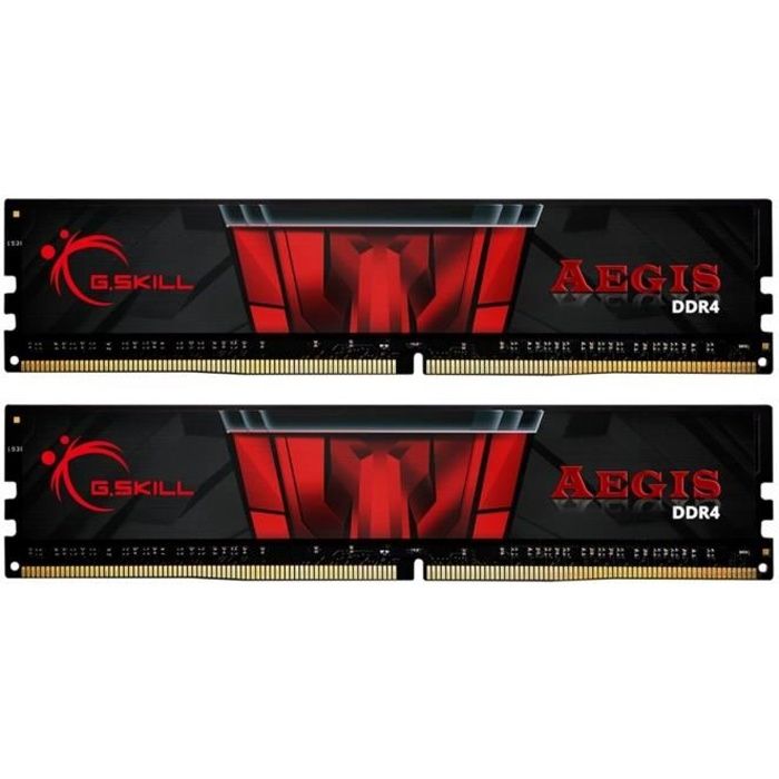 Vente Memoire PC GSKILL - Mémoire PC RAM - Aegis DDR4 - 16 Go (2X8 Go) - 2666 Mhz - CAS 19 (F4-2666C19D-16GIS) pas cher Vente Memoire PC GSKILL - Mémoire PC RAM - Aegis DDR4 - 16 Go (2X8 Go) - 2666 Mhz - CAS 19 (F4-2666C19D-16GIS) pas cher