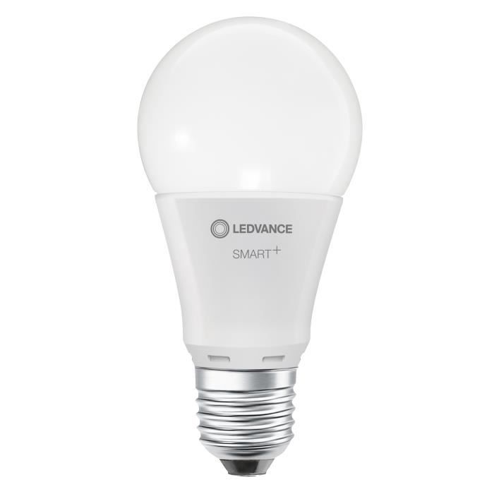 LEDVANCE Ampoule LED intelligente avec technologie ZigBee, E27-base, optique mate ,Blanc chaud (2700K), 806 Lumen, Remplacement