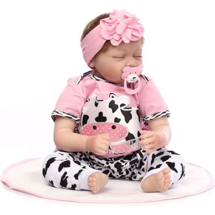 Poup e B b Reborn Fille LESHP 55cm Yeux Acryliques