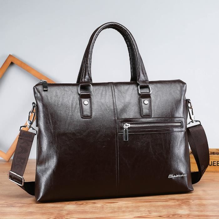 Sac à Main Business Porte-Document Homme Cuir PU- Noir - Cdiscount