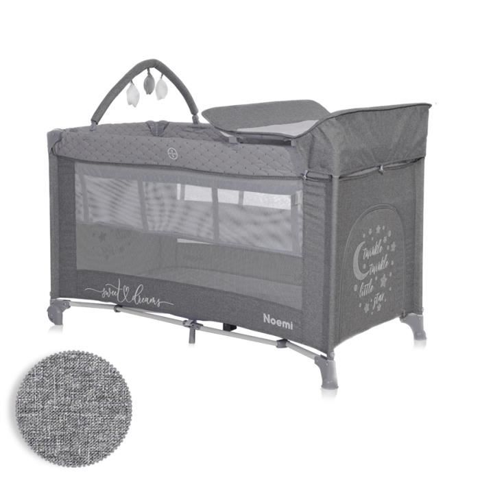 LORELLI Noemi Plus - Lit Parapluie Bébé - Fermeture Pliant compacte - Berceau à 2 niveaux - Dimensions 120x60x77cm - Gris