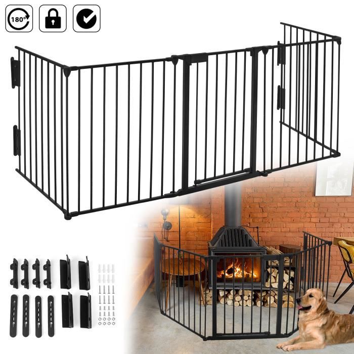 Meilleurs prix pour Barrière de sécurité porte - LZQ - Grille de protection de cheminée en métal - Longueur totale 300 cm - Noir