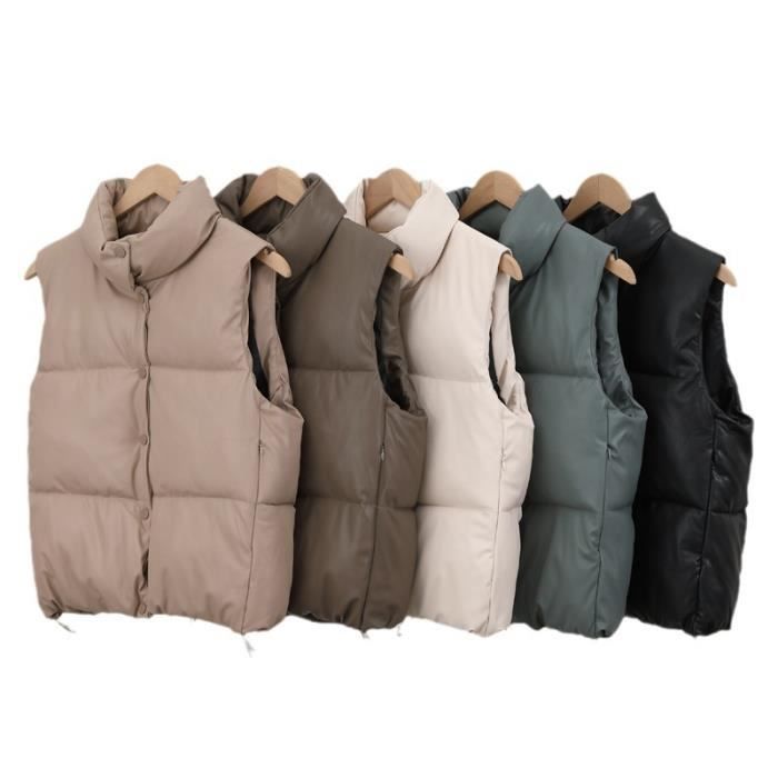 Gilet Sans Manches Femme - Doudoune Chaud Hiver Parka Léger