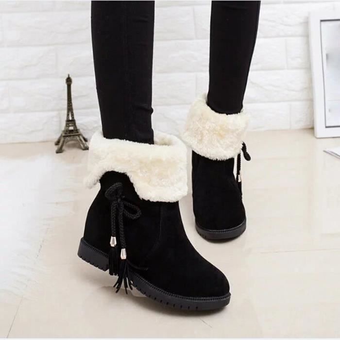 Chaussures Femme Hiver Pas Cher,GongzhuMM Bottes dhiver Antidérapantes Femmes Au Gland dhiver Au Chaud Bottes de Neige Bottines Chaussures 