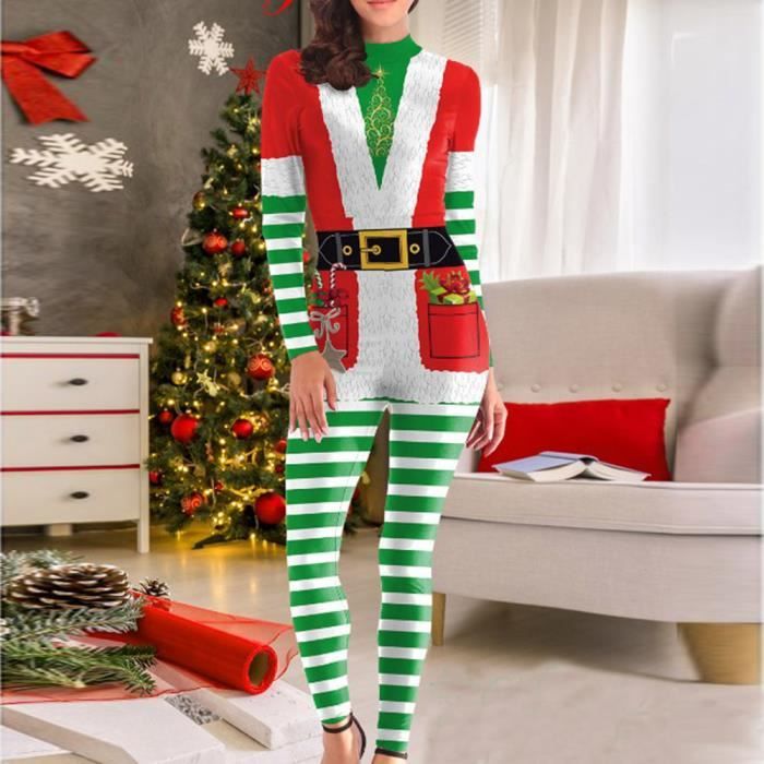 Costume Boule De Noel Les Femmes Du Pere Noel Cosplay Costume 3d Imprime Partie De Boule De Combis Suit Vert Vert Vert Cdiscount Pret A Porter