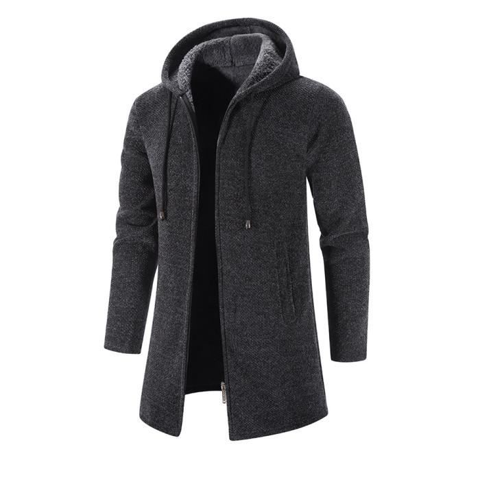 Cardigan Homme Tricot Basique - Pull Décontracté Automne Hiver Couleur Unie Confortable