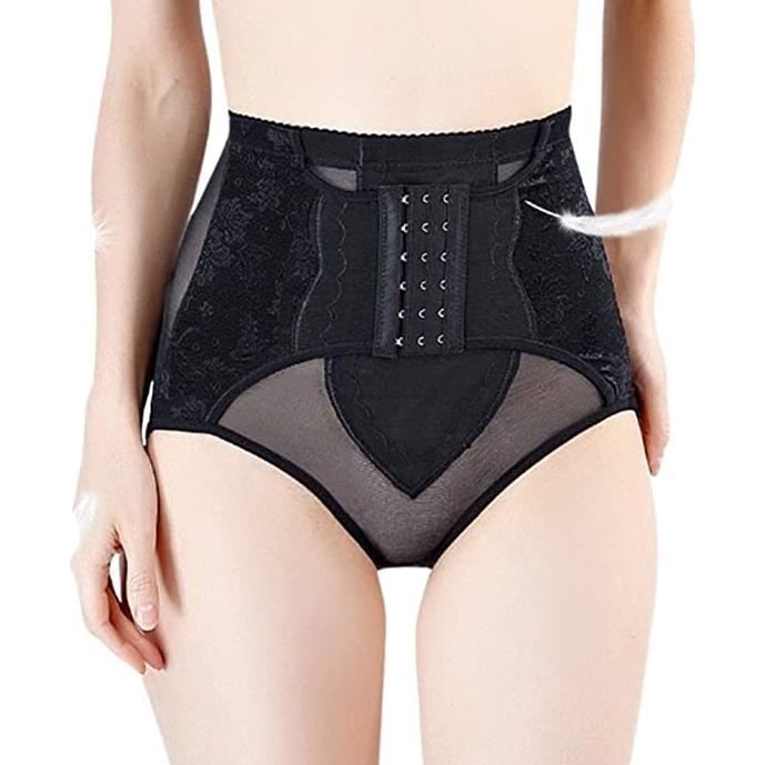 Culotte Gainante Femme Ventre Plat Gaine Amincissante Ceinture Post  Accouchement Récupération Gainant Taille Haute Slip Panty,Noir Noir -  Cdiscount Prêt-à-Porter