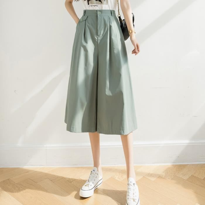 Pantalon Femme Fluide En Lin Et Viscose - Taille Haute, Coupe Large élastique Avec Poches - Idéal été, Décontracté