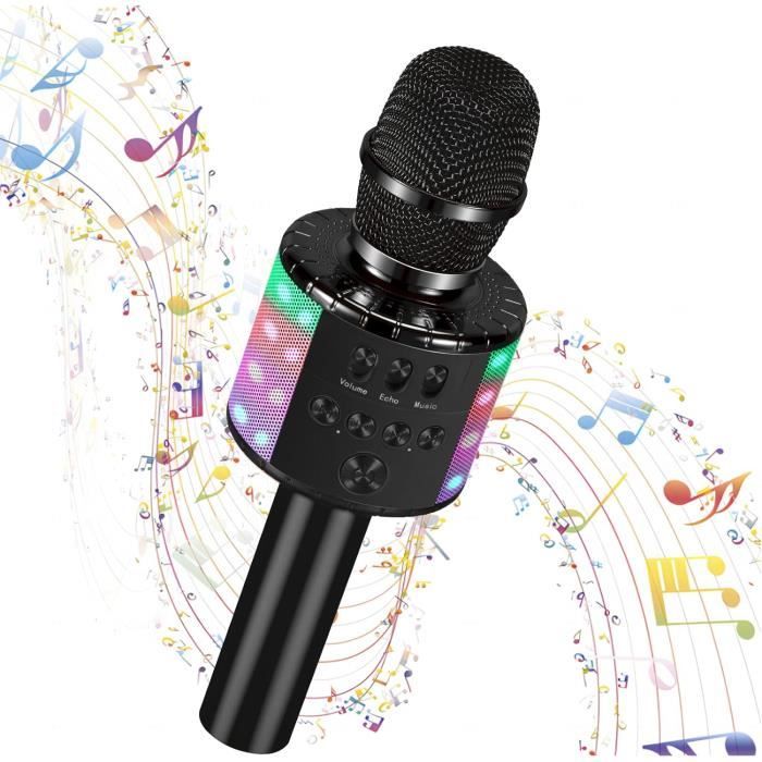 Ankuka Microphone sans Fil Karaoké, Micro Karaoke Enfant avec Lumières LED  de Danse, Microphone Bluetooth pour Enfants Fille Garcon pour Fête Chanter