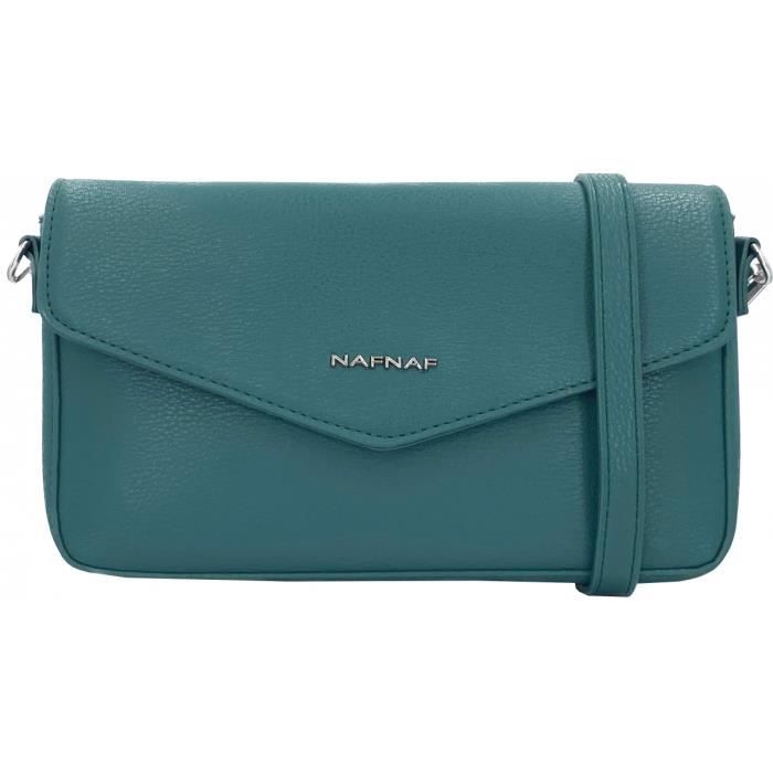 Sac a main pochette bandouliere a rabat Naf Naf BLEU JEAN NAF0007 Cdiscount Bagagerie Maroquinerie