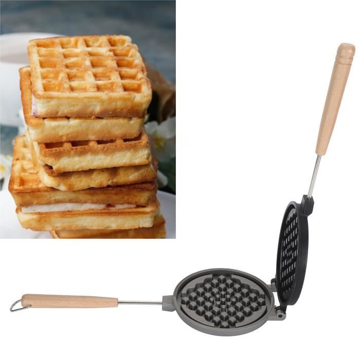 Gaufrier - OMABETA - Mini Gaufrier - Antiadhésif - Double Face - Poignée Amovible
