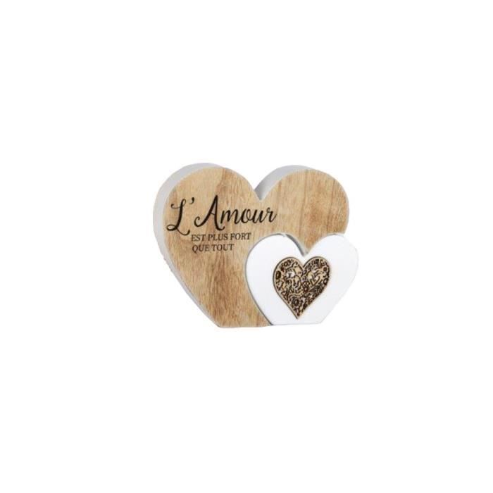 Cur L Amour Est Plus Fort Que Tout Bois cm Cdiscount Maison Cur L Amour Est Plus Fort Que Tout Bois cm Cdiscount Maison
