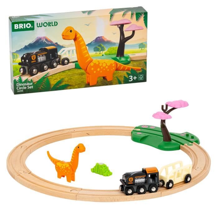 Circuit Dinosaure - Coffret Complet 12 pièces - Action de Jeu sans Pile - Dinosaure Inclus - Circuit