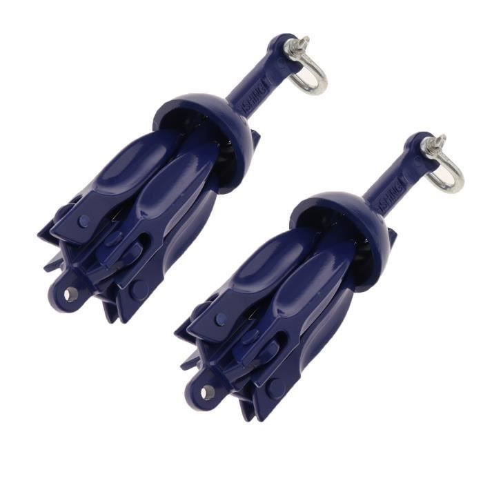 VidaXL Ancre Pliable 8 Kg Fonte Galvanisée – Grappin Kayak Bateau Avec Corde 30m, Argenté