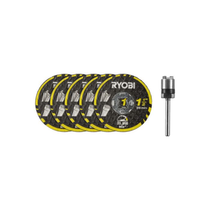 Disques à tronçonner + mandrin RYOBI RAR301 6 5 disques Twist Lock