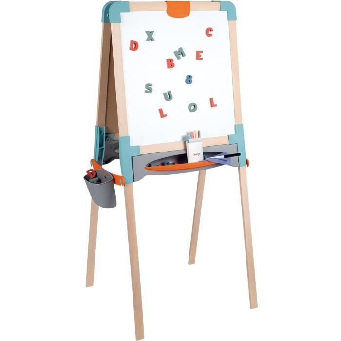 Smoby - Tableau Bois - Double Face Blanche Magnétique + Ardoise Craie - Pliable - 80 Accessoires Inclus - pour Enfant Dès 3 Ans - 410401 | Votre wishlist sur