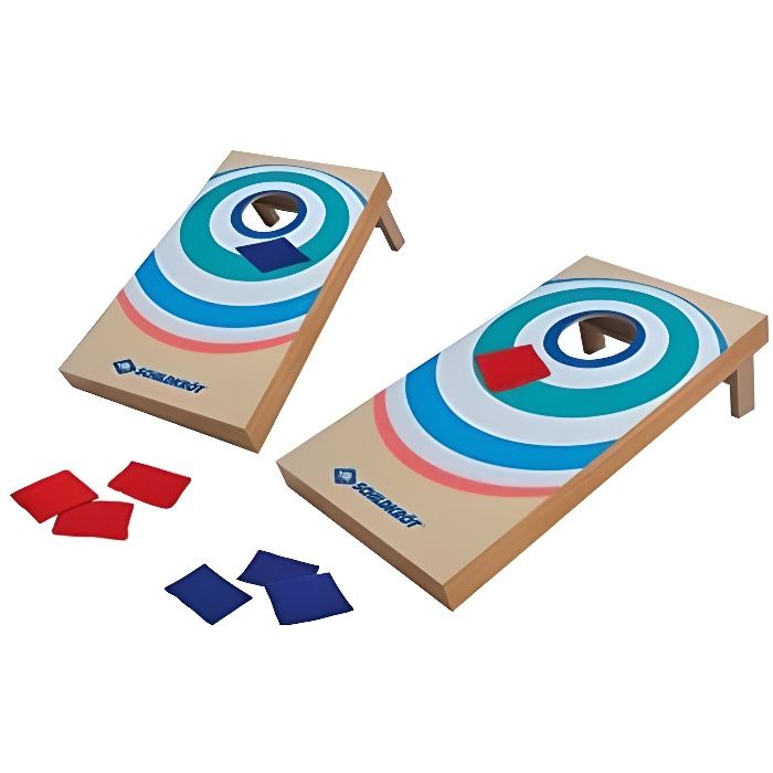 Set Cornhole - SCHILDKROT - Tortue Cornhole (Bean Bag) - MDF certifié FSC - 2 planches 52x30x14 cm - 8 sacs de sable