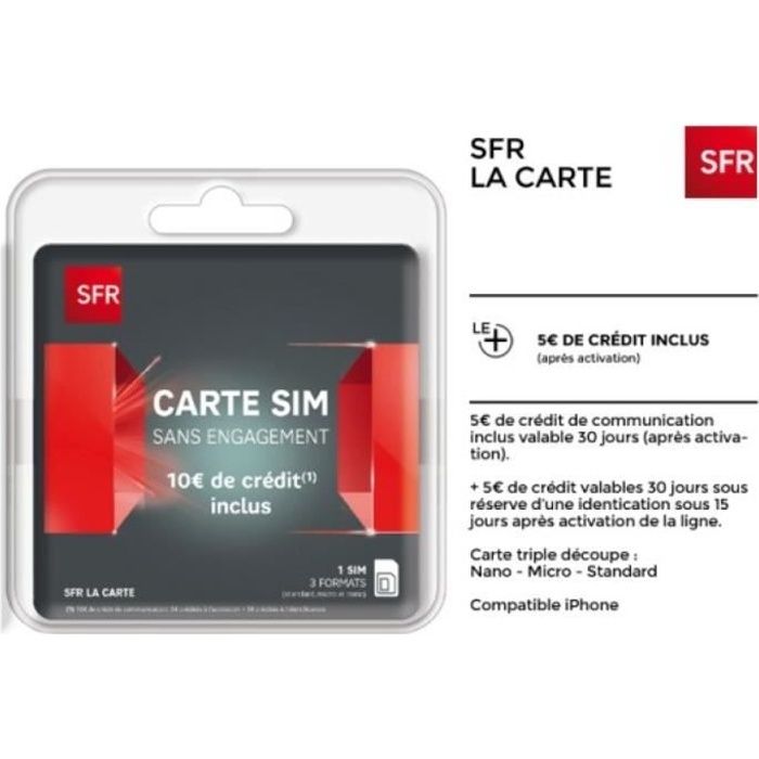 Carte Sim prépayée SFR - Cartes SIM SFR