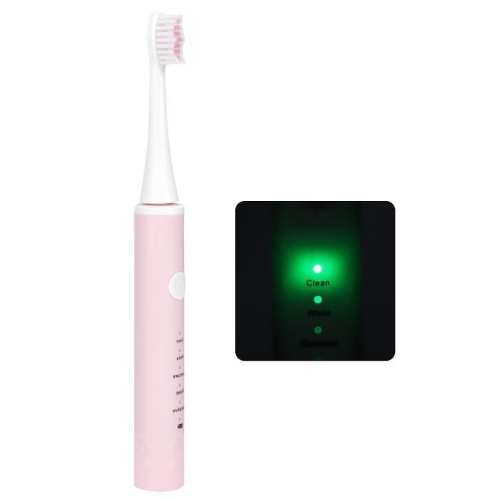 Brosse à Dents Électrique Ultrasons INTERSHOP - 4 Brosses, Charge USB, 3 Vitesses