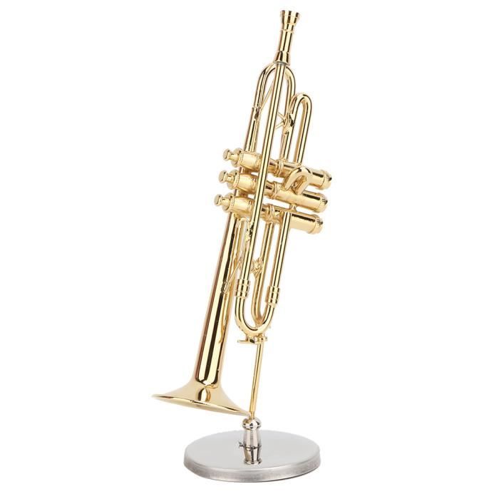 Réplique Miniature D'instrument de Musique de Trombone D'or avec