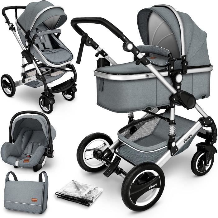 KIDUKU® Poussette Combinée 3 en 1, Trio pour Enfants