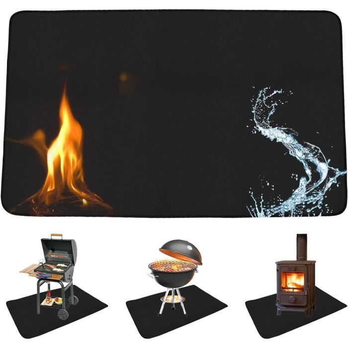 WishesMar Tapis Ignifuge Rectangle 78x61cm - Tapis De Brasero Protection Anti-Feu Pour Extérieur
