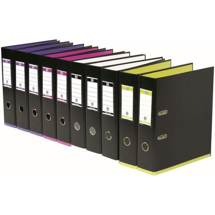 OXFORD Lot De 10 Classeur Hawaï A4XL Dos 40mm 4 Anneaux Ronds Couverture Polypro Coloris Assortis