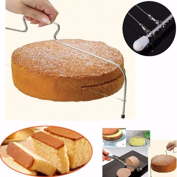 4 Pièces Couteaux à gâteau , Coupe-gâteau en acier inoxidable avec fils de  coupe pour Ustensiles à Pâtisserie Cuisson Accessoires(32,2*16,5CM） 4a17