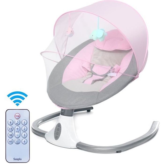 Balancelle Bebe Electrique Transat Ultra Doux Bluetooth Arche De Jeu Amovible Rose Cdiscount Puericulture Eveil Bebe