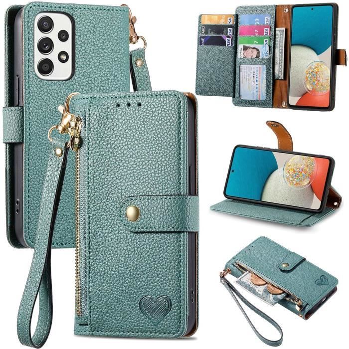Étui Portefeuille Flower Galaxy A53 5G Noir