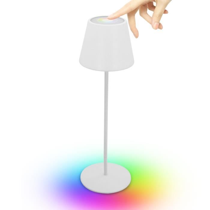 Lampe à Poser - VELAMP - Ricaricabile - Dimmer Touch - Blanc + RGB - IP54 Lampe à Poser - VELAMP - Ricaricabile - Dimmer Touch - Blanc + RGB - IP54