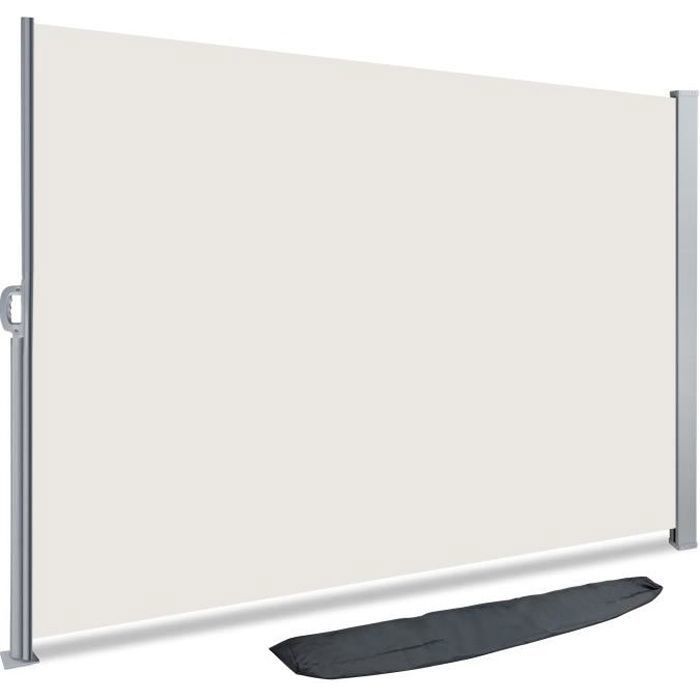 VOUNOT  Paravent retractable avec housse de protection 180x300cm Beige