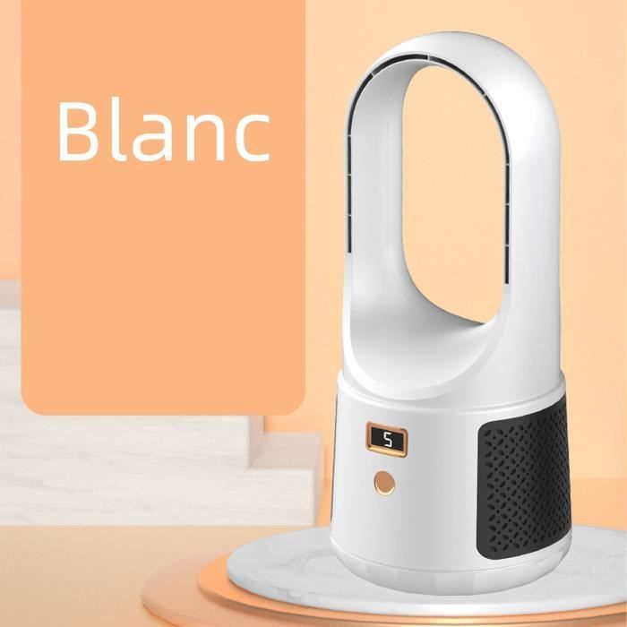 Ventilateur de bureau USB - Vvikizy - Blanc - ABS - Réglage 6 vitesses - Affichage LED - Design silencieux - Pas de pales - Vvikizy