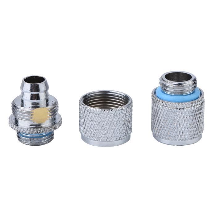 Raccord Watercooling 90° Rotatif G1/4 - Laiton Chromé Noir - Pour PC Watercooling Hard/soft Tube