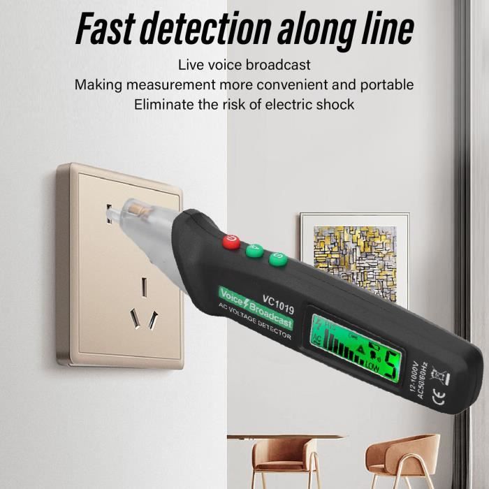 Stylo Détecteur De Tension Multifonction | Testeur De Continuité & Détection Sans Contact | Avec Écran LED Et Tournevis Double Embout - 5