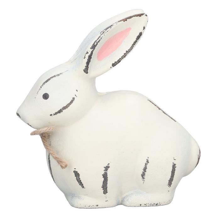 Statue De Lapin En Pierre Reconstituée - Décoration De Jardin, Résistante Au Gel, Finition Vintage, 29 Cm