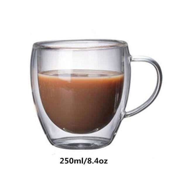 Lot de 6 Tasse Double Paroi 80ml Tasse en Verre Double Paroi Tasse a Cafe Transparente Tasse Expresso Double Paroi Verre Latte Macchiato Tasses à Café pour Latte Cappuccino Whisky Eau