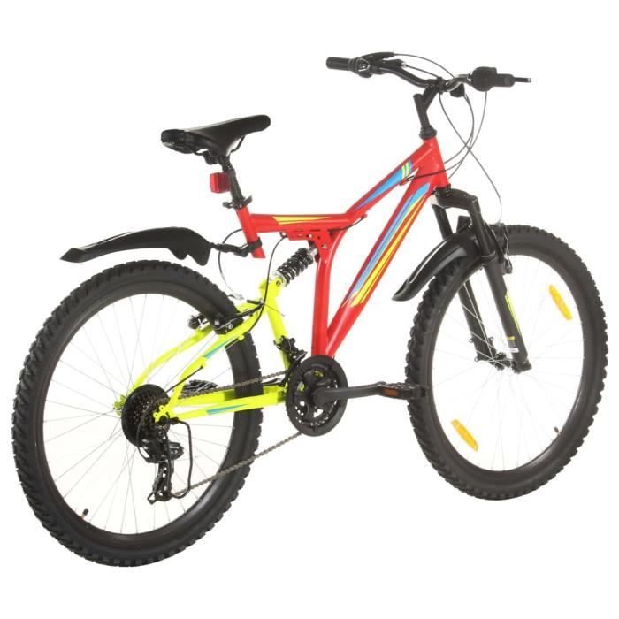 Zerodis Vélo de montagne 21 vitesses Roue de 26 pouces 49 cm Rouge HB042