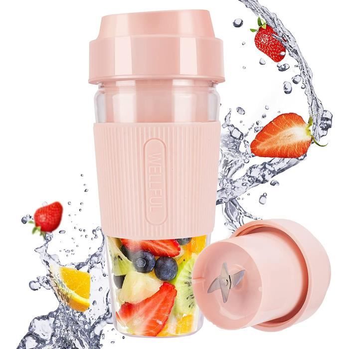 Bouteille de mélangeur portable Mini mélangeur rechargeable par USB Bouteille de mélangeur de jus Mélangeur de fruits électrique